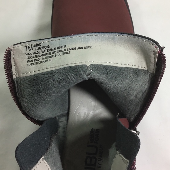 JBU by Jambu Memory Foam Juno Burgundy Booties - Picture 8 of 9